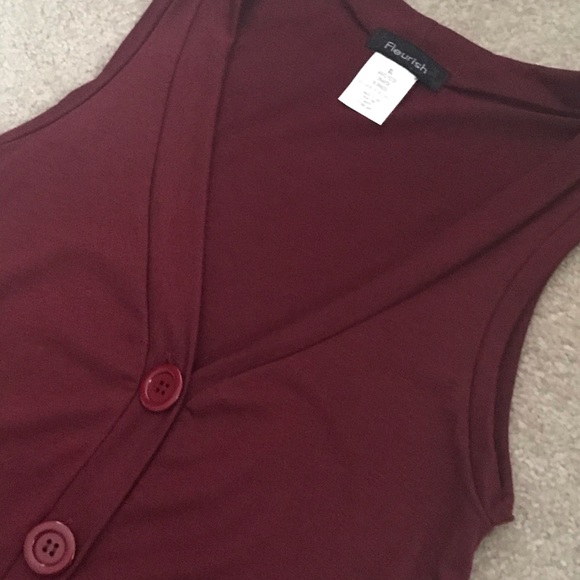 Maroon Button Down Vest - Picture 2 of 2